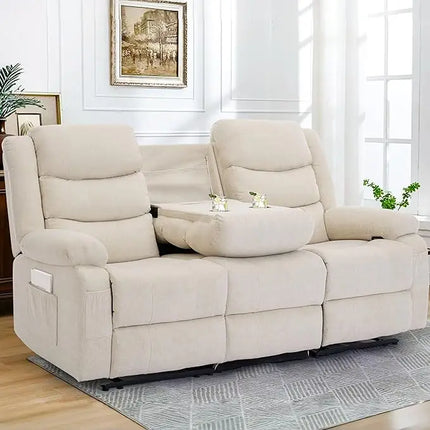 FurnitureZ l  Recliner Sofa, Recliner Loveseat with Console for Living Room
