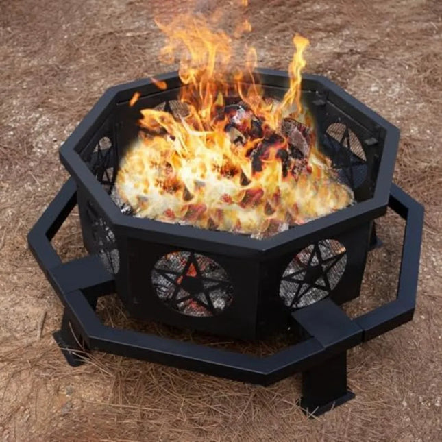 FurnitureZ l  32" Small Octagonal Fire Pit for Outdoor