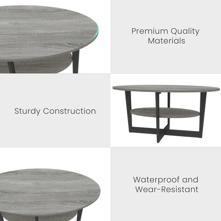 FurnitureZ l  3-Piece Living Room Coffee Table Set for Living Room