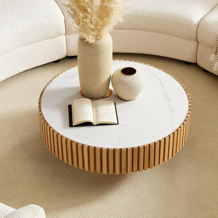 FurnitureZ l  35.43" Round Coffee Table Series for Living Room