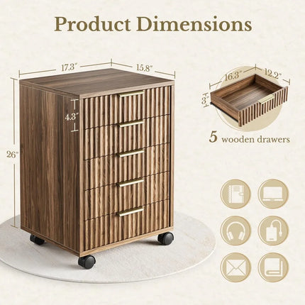 FurnitureZ l  Under Desk Storage Wood Drawers with Wheels for Home Office