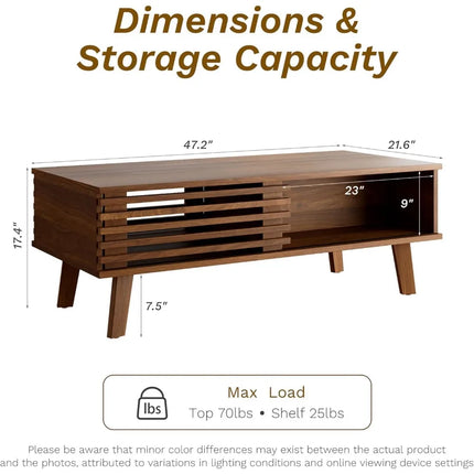 FurnitureZ l  2-Piece Living Room Furniture Set: Mid-Century Coffee Table, Dresser-Style TV Stand for Living Room