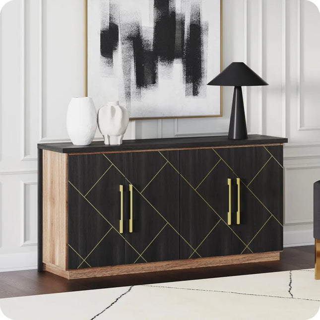 FurnitureZ l  65" Modern Buffet Sideboard for Living Room, Dining Room