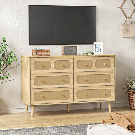 FurnitureZ l  Modern 6 Drawer Double Dresser for Living Room