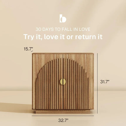 FurnitureZ l  Mid-Century Modern Modular Fluted Sideboard for Living Room, Dining Room