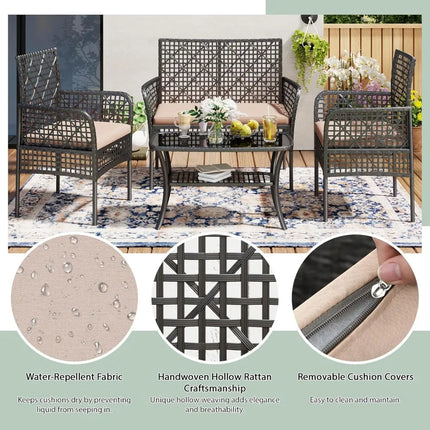 FurnitureZ l  4-Piece Patio Furniture Set for Outdoor