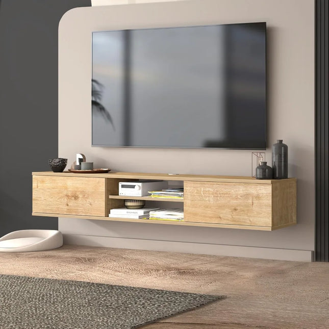 FurnitureZ l  71" Wide Modern Wall-Mounted TV Stand