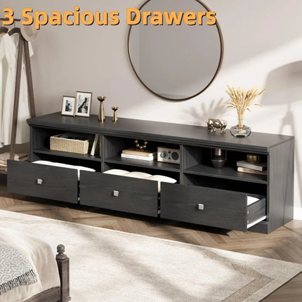 FurnitureZ l  70" Mid Century Modern TV Stand for Living Room, Bedroom