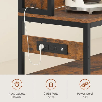 FurnitureZ l  47.2" Bakers Rack Storage for Kitchen, Dining Room