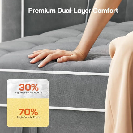 FurnitureZ l  3 in 1 Convertible Sleeper Sofa Bed for Living Room