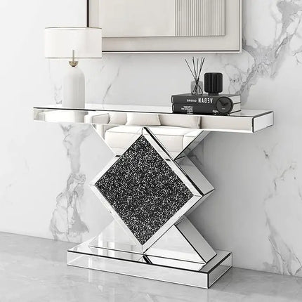 FurnitureZ l  47.2'' Silver Console Table for Living Room