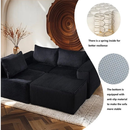 FurnitureZ l  101" L-Shaped Modular Sectional Sofa for Living Room