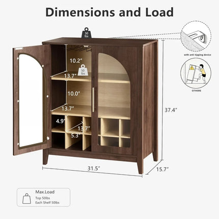 FurnitureZ l  31.5" Wine Bar Cabinet for Dining Room