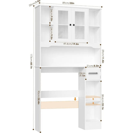 FurnitureZ l  Over The Toilet Storage Cabinet for Bathroom