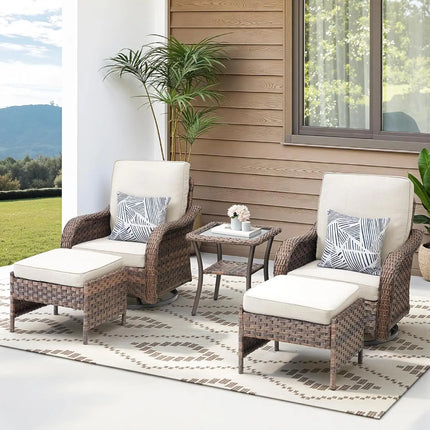 FurnitureZ l  Outdoor Patio Couch Wicker Sofa with Rattan Side Table