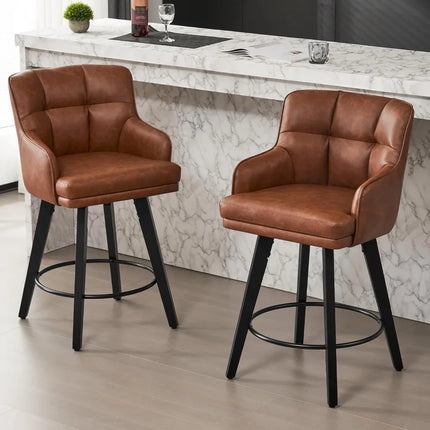 FurnitureZ l  26" 360°Swivel Counter Height Bar Stools for Dining Room