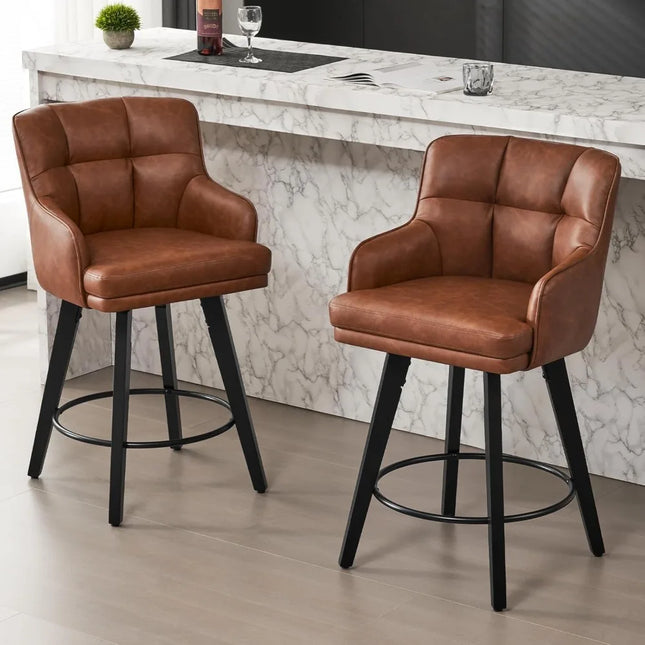 FurnitureZ l  26" 360°Swivel Counter Height Bar Stools for Dining Room