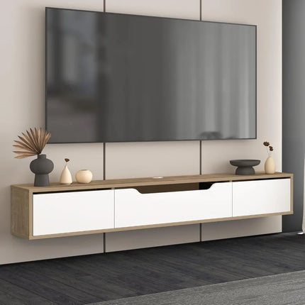 FurnitureZ l  Modern Wall-Mounted Entertainment TV Console for Living Room, Bedroom