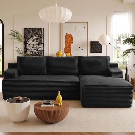 FurnitureZ l  96’’Sectional Cloud Sofa with L Shaped Chaise for Living Room