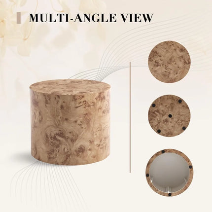 FurnitureZ l  Modern Circular Travertine Nesting Coffee Table Set of 2 for Living Room