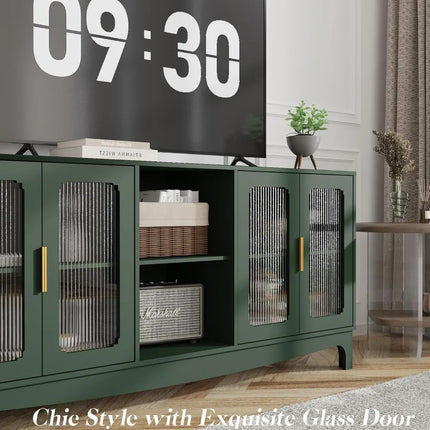 FurnitureZ l  Mid-Century Modern 65-70" Green TV Stand for Living Room