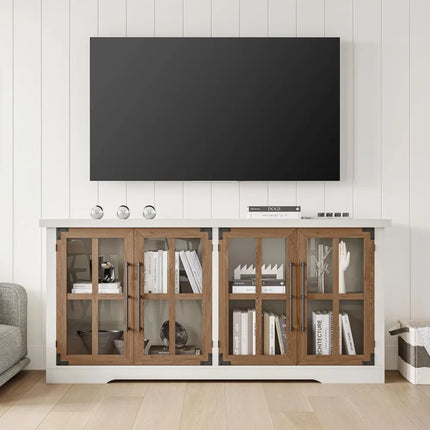 FurnitureZ l  Farmhouse Style 63" Buffet Sideboard for Living Room, Dining Room