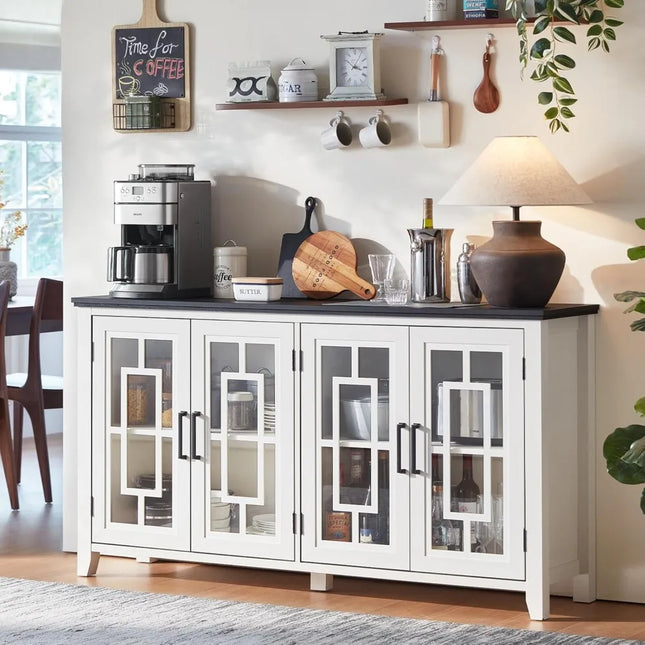 FurnitureZ l  63" Large Sideboard Buffet Cabinet with Storage for Dining Room