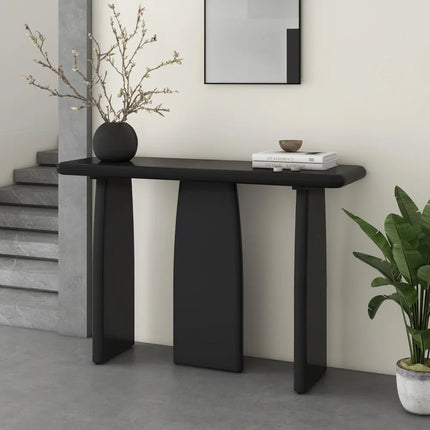 FurnitureZ l  47.24" Black Modern Console Table with 3 Legs for Living Room
