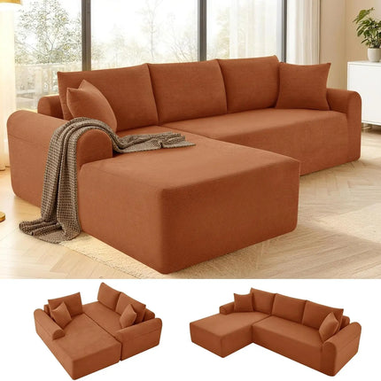 FurnitureZ l  103" Cloud Modular Sectional Couch Sofa for Living Room