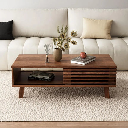 FurnitureZ l  2-Piece Living Room Furniture Set: Mid-Century Coffee Table, Dresser-Style TV Stand for Living Room