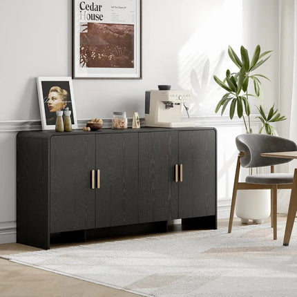 FurnitureZ l  Farmhouse Style Curved Sideboard for Living Room, Dining Room