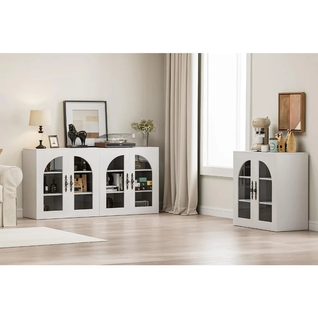 FurnitureZ l  Wooden Modular Buffet Cabinet for Living Room, Dining Room