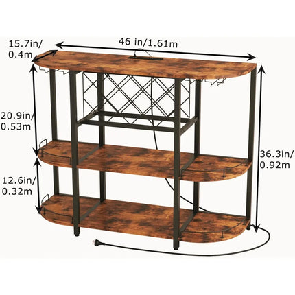 FurnitureZ l  Wine Cabinet Bar Cart Table for Dining Room