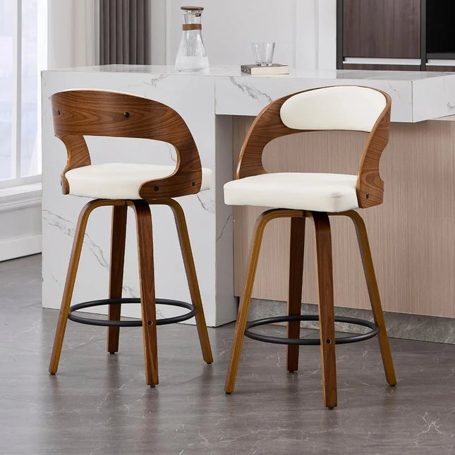 FurnitureZ l  26" Swivel Bar Stools Set of 2 for Dining Room