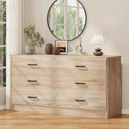 FurnitureZ l  Modern 6-Drawer Double Dresser for Bedroom