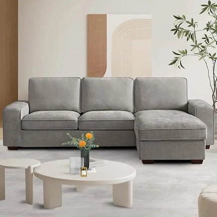 FurnitureZ l  102" Convertible Sectional Sofa Couch for Living Room