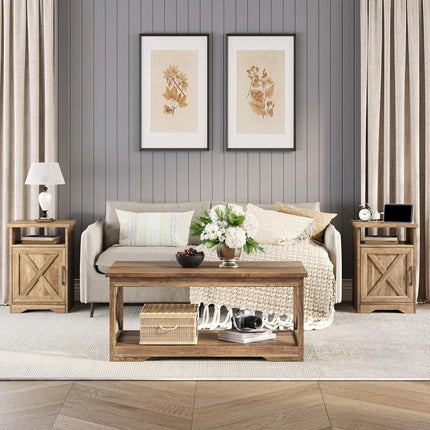 FurnitureZ l  Farmhouse Style Living Room Furniture Set