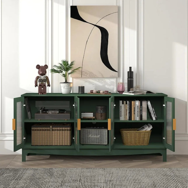 FurnitureZ l  Mid-Century Modern 65-70" Green TV Stand for Living Room