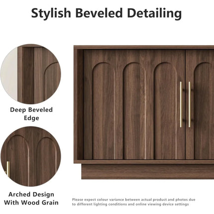 FurnitureZ l  75" Mid Century Modern Arched TV Stand for Living Room, Bedroom