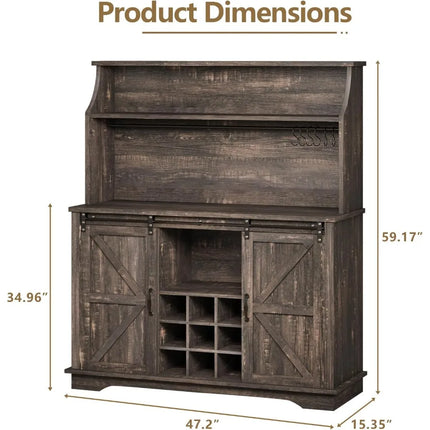 FurnitureZ l  47" Farmhouse Coffee Bar Cabinet for Dining Room
