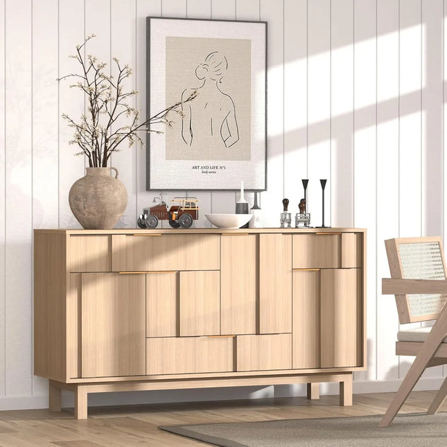 FurnitureZ l  Contemporary 3D Geometric Door Sideboard for Living Room, Dining Room