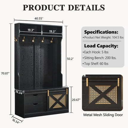 FurnitureZ l  Edwin's Choice 71 H Entryway Hall Tree