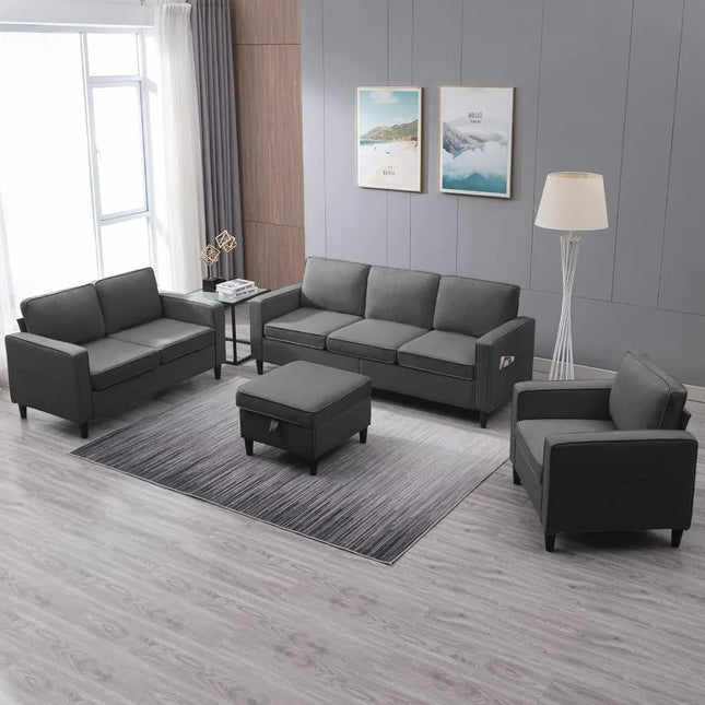 FurnitureZ l  4 Piece Living Room Sofa Sets