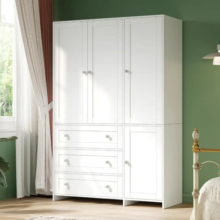 FurnitureZ l  71" 7-Door Wooden Armoire for Bedroom