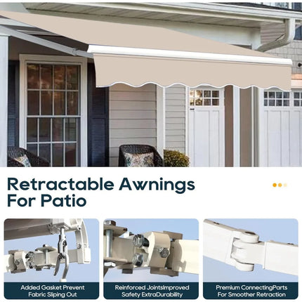 FurnitureZ l  13.1'x8.2' Patio Awning for Outdoor