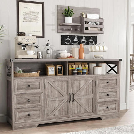 FurnitureZ l  Farmhouse Style Buffet Cabinet for Living Room, Dining Room
