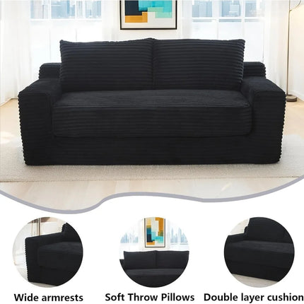 FurnitureZ l  Loveseat Sofa Bed Boneless Couch for Living Room