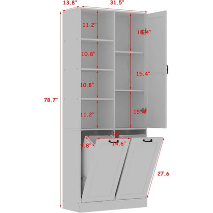 FurnitureZ l Tall Storage Cabinet for Bathroom