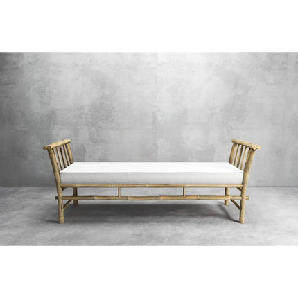 FurnitureZ l  Handcrafted Bamboo Bench with Armrests for Entryway