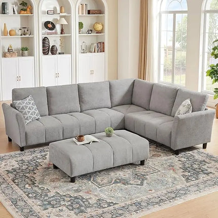 FurnitureZ l  102" Convertible Sectional Sofa Couch
